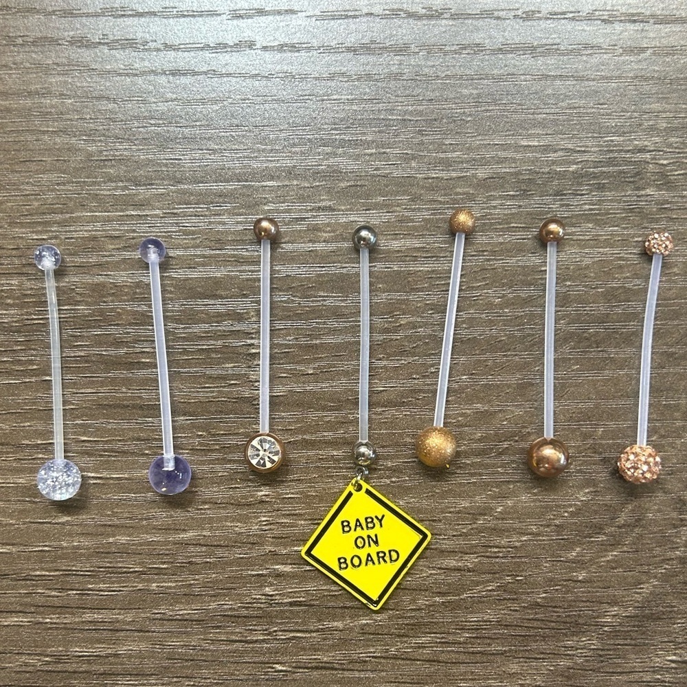 Set of 7 pregnancy belly button rings